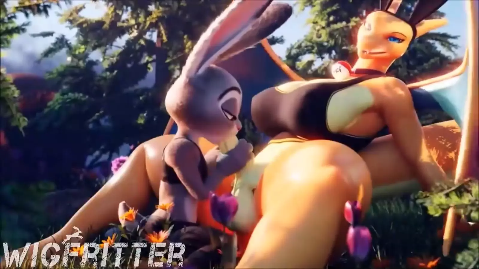 Rabbit eared characters with a exposingwet inside thigh riftslo cum